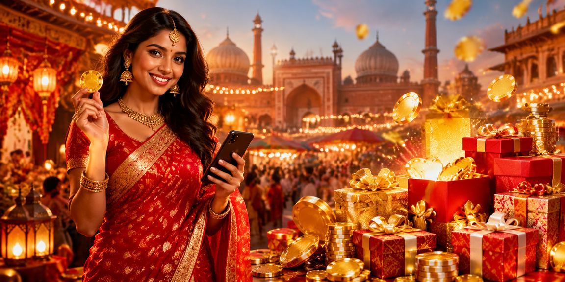 Indian lady enjoying baccarat casino game