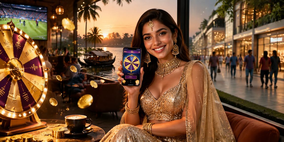Kerala backwaters cricket betting scene with traditional lehenga